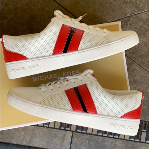 MICHAEL KORS CATELYN STRIPE LACE UP NAPPA PU OPT/B - Picture 5 of 16